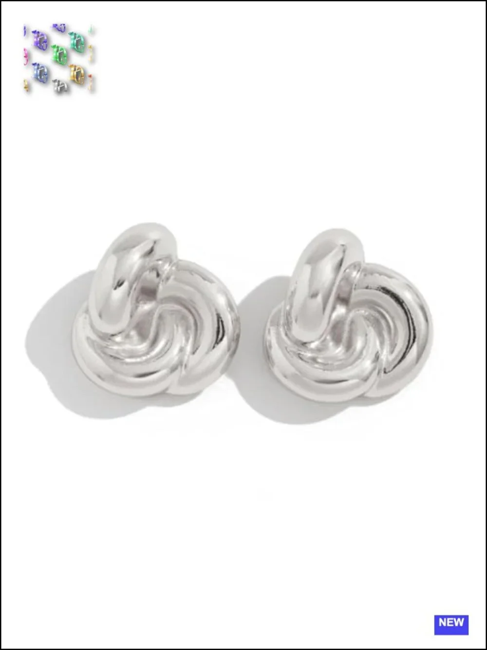 Chunky Gold Twist Knot Stud Earrings Geometric Spiral
